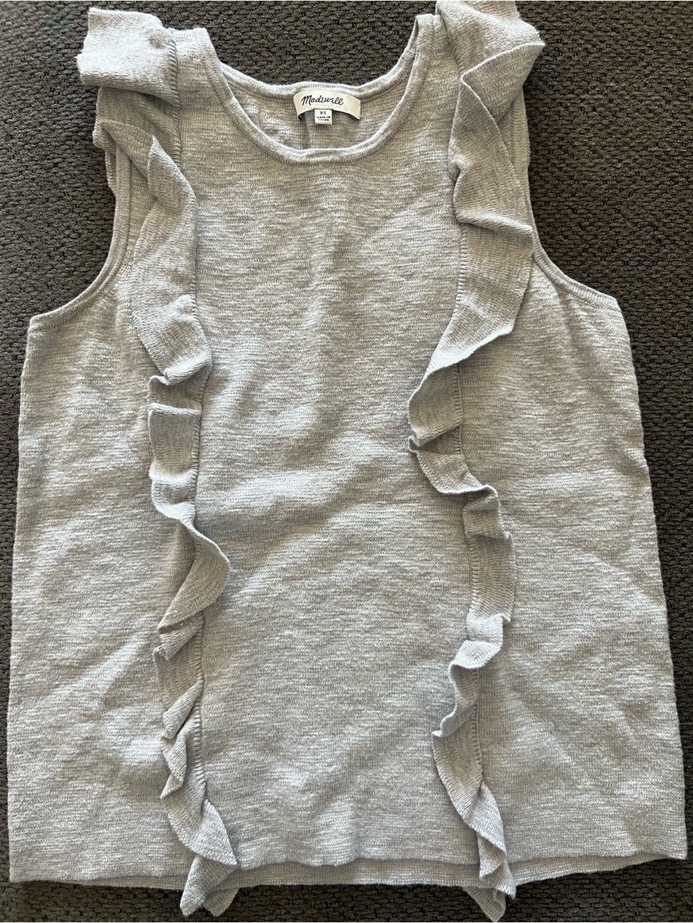 Madewell Heather Gray Ruffle Tank